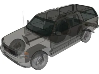 GMC Yukon XL (2000) 3D Model preview