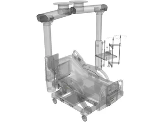 Hospital Bed 3D Model preview
