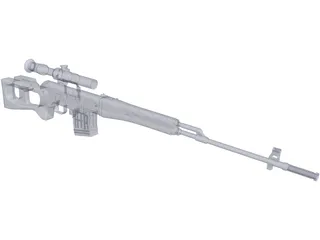 SVD Dragunov Sniper Rifle 3D Model preview