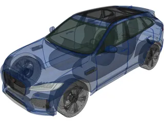 Jaguar F-Pace S (2017) 3D Model preview
