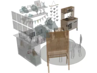 IKEA Children Set 3D Model preview
