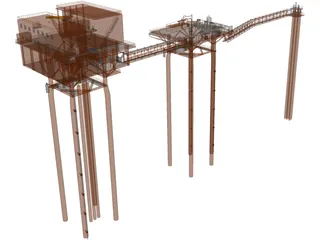 Oil Platform 3D Model preview