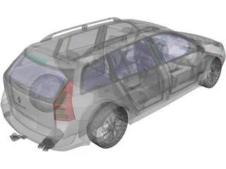 Renault Megane II (2009) 3D Model preview
