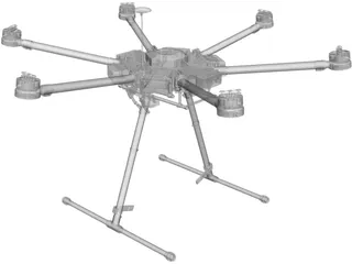 UAV Copter M600 3D Model preview