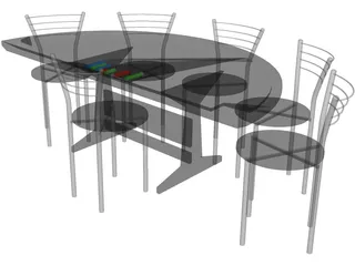 Poker Table 3D Model preview