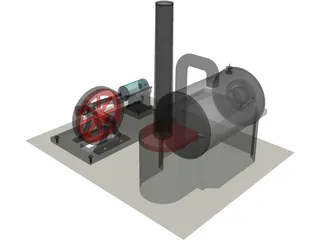 D10 Wilesco Steam Engine 3D Model preview