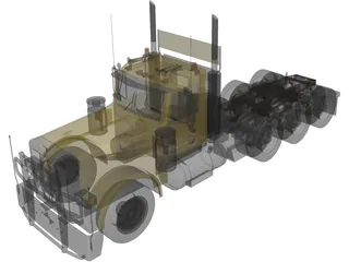 Peterbilt 379 4 axle 3D Model preview