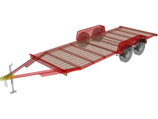 TV-108 Single-Car Hauler Trailer 3D Model preview
