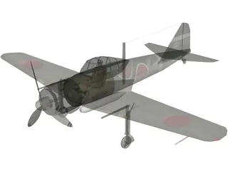 Mitsubishi A6M Zero 3D Model preview
