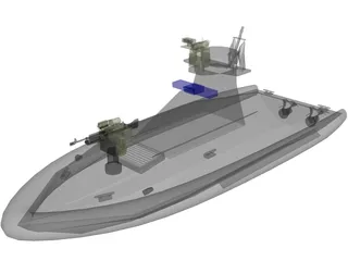 Homeland Security Un-Manned Patrol Boat 3D Model preview