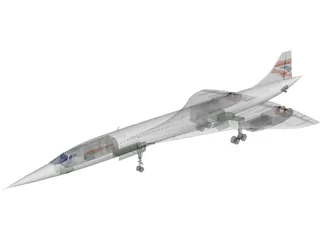 Concorde British Airways 3D Model preview