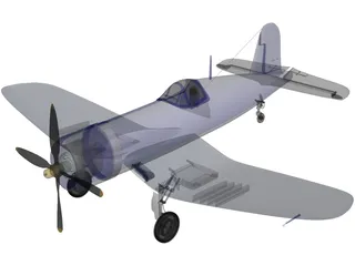 F4U Corsair 3D Model preview