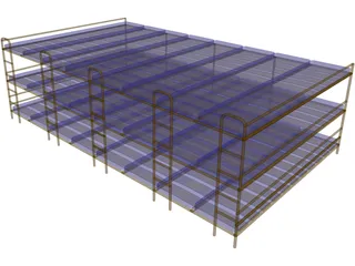 Hostel Bed 3D Model preview
