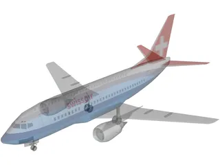 Boeing 737 Swiss Air 3D Model preview
