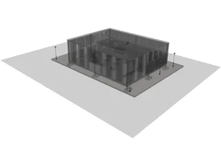 Cafeteria 3D Model preview