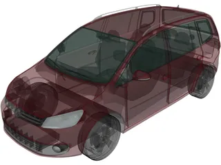 Volkswagen Touran (2011) 3D Model preview