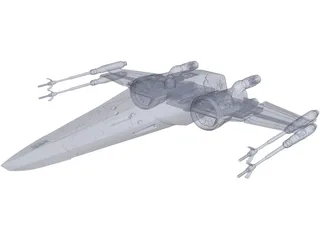 Star Wars T-70 X-Wing Star Figher 3D Model preview