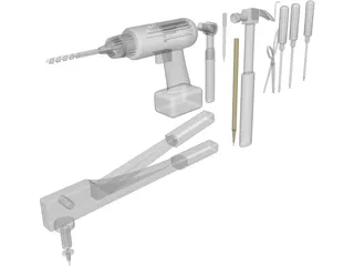 Hand Tools Collection 3D Model preview
