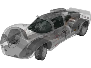 Chaparral 2D Race Car (1966) 3D Model preview