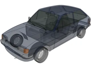 Ford Fiesta (1983) 3D Model preview