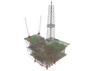Offshore Rig 3D Model preview