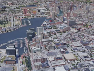 Baltimore City, MD, USA (2019) 3D Model preview