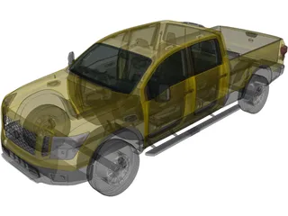 Nissan Titan XD Crew Cab (2016) 3D Model preview