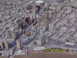 New Orleans City Downtown, USA (2019) 3D Model preview