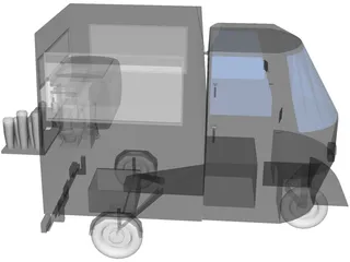 Piaggio Ape 50 Coffee Truck 3D Model preview
