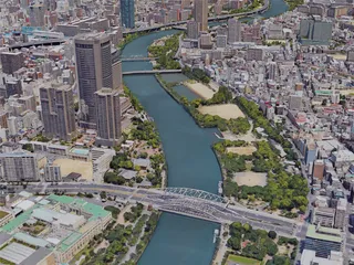 Osaka City, Japan (2019) 3D Model preview
