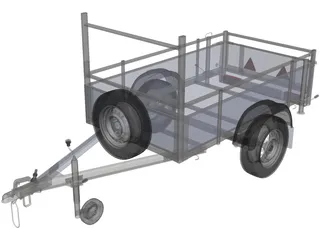 Small Load Trailer 3D Model preview