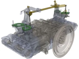 Alfa Romeo Boxer Engine 3D Model preview