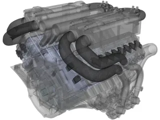 Bugatti Veyron W16 Engine 3D Model preview