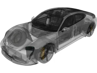 Porsche Taycan Turbo S (2020) 3D Model preview