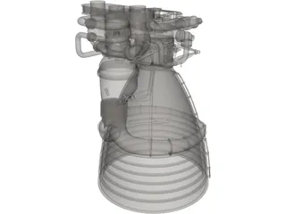 Saturn V F1 Rocket Engine 3D Model preview