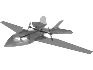 Trirotor Drone 3D Model preview