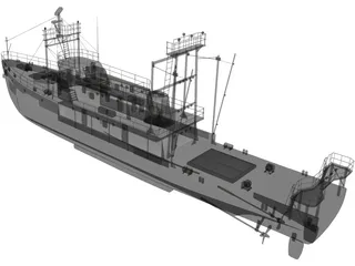 Fishing Boat 3D Model preview