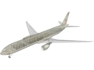 Boeing 777-300 Etihad 3D Model preview
