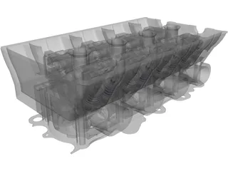 Honda B16 Vtec Engine Head 3D Model preview