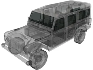 Land Rover Defender 110 Station Wagon (2011) 3D Model preview