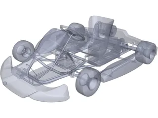 Electric Go Kart 3D Model preview