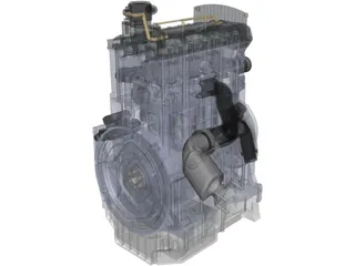 3 Cylinder Engine 3D Model preview