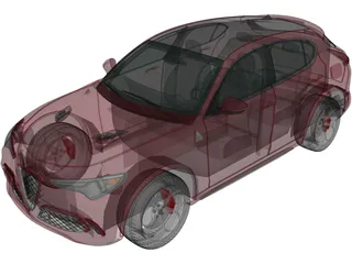 Alfa Romeo Stelvio Quadrifoglio (2018) 3D Model preview