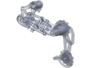 SRAM X.0 Rear Delaurier 3D Model preview
