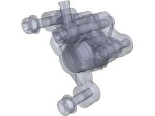 Formula Mountain Bike Brake Caliper 3D Model preview