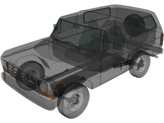 Ford Bronco Wagon (1978) 3D Model preview