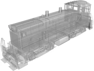 EMD SW1500 Locomotive 3D Model preview