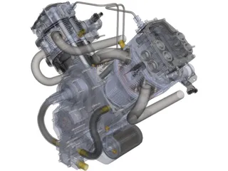V-twin Engine 3D Model preview
