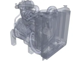 JCB444 TCA Tier III Engine 3D Model preview