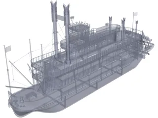 Steam Ship 3D Model preview